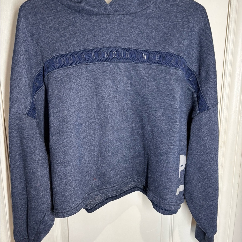 Under Armour Womens Size L Hoodie Blue Long Sleeve Project Rock Crop